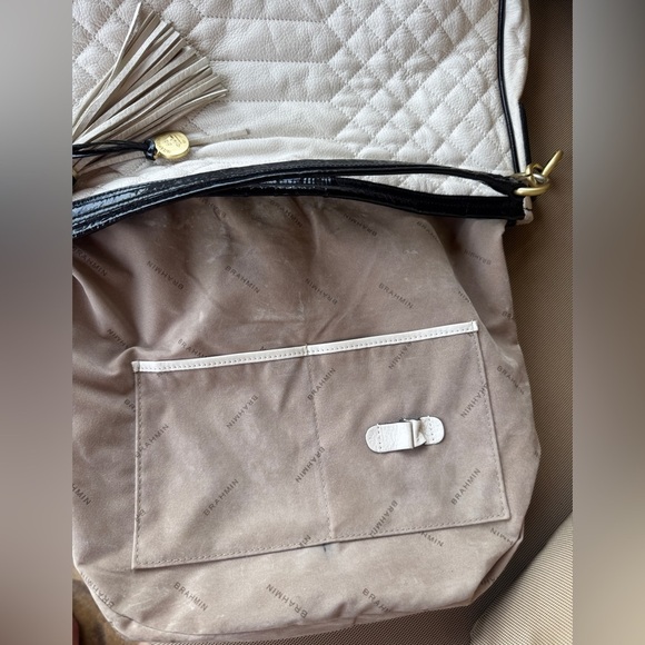 Brahmin Kathleen Crème Florentine LG Quilted Leather Slouchy Hobo/Tote - Picture 12 of 16